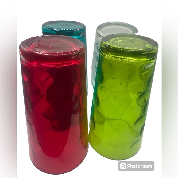 *MCM Set of 4 Pasabahce 14oz. Glass Tumblers in 4 vintage Beautiful Colors - Picture 12 of 12